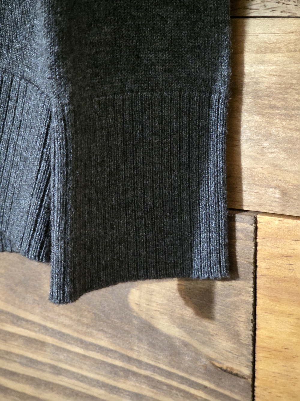 Classic Preppy Gray Open Front Knit Cardigan Sweater Women's PL Petite Career - Picture 4 of 8